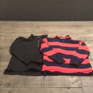 2 Boys half zip pull overs in 4/5 T.